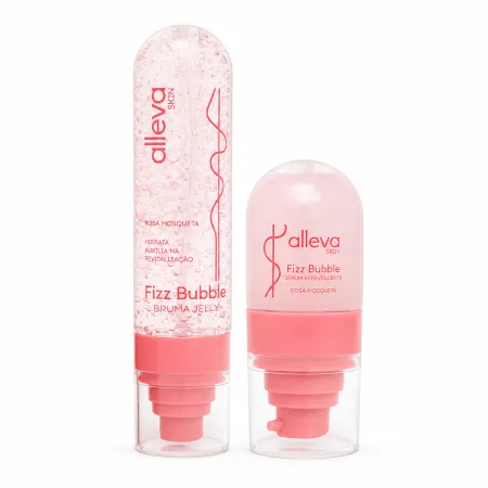 Kit Skincare Fizz Bubble Rosa Mosqueta - Sérum Efervescente 35ml + Bruma Jelly 100g
